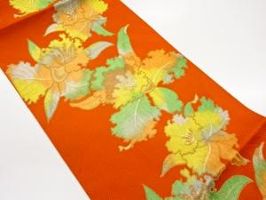 カトレヤ模様織出し名古屋帯